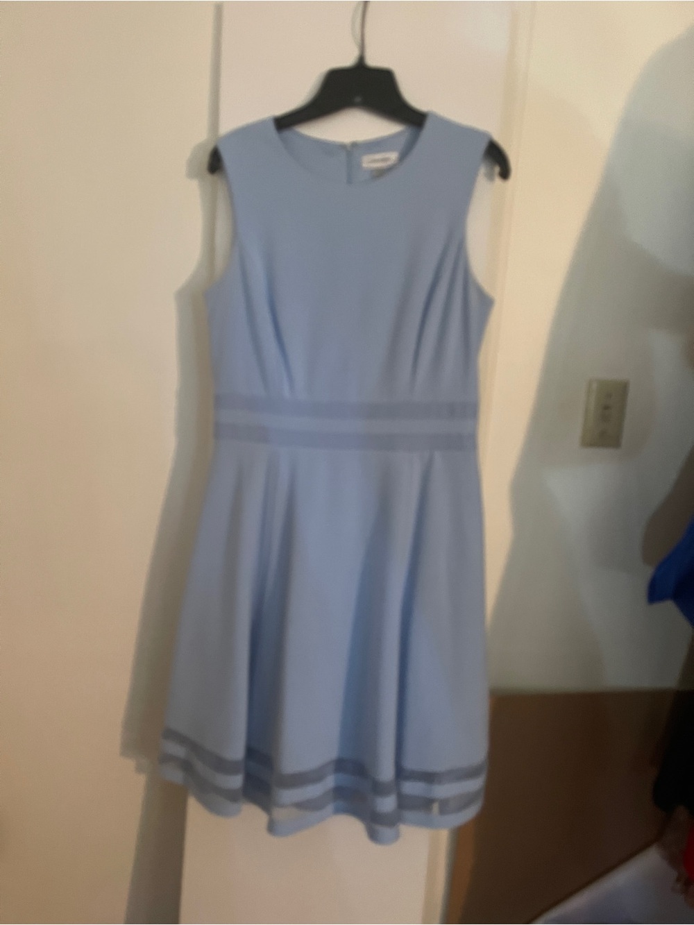 Calvin Klein Sky Blue Sleeveless Fit-and-Flare Dress